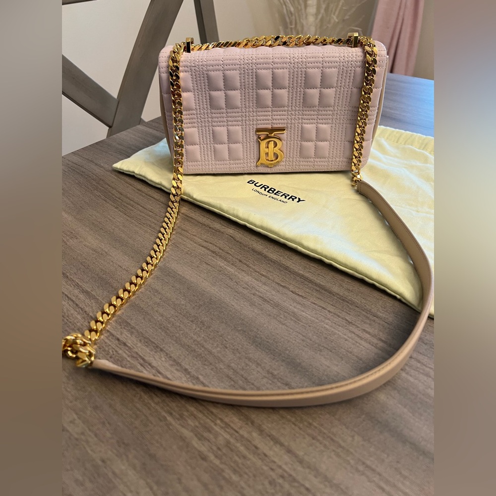 Burberry Pink Quilted Lola Bag